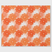 Modern Floral Kimono Print, koraal Sinaasappel op  Cadeaupapier (Vlak)