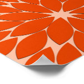 Modern Floral Kimono Print, koraal Sinaasappel op  Poster (Hoek)