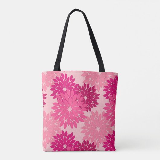 Modern Floral Kimono Print, koraalroze Tote Bag (Achterkant)