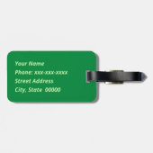 Modern Floral Kimono Print, Lime Green Bagagelabel (Achterkant horizontaal)