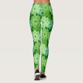 Modern Floral Kimono Print, Lime Green Leggings (Achterkant)