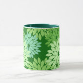 Modern Floral Kimono Print, Lime Green Mok (Midden)