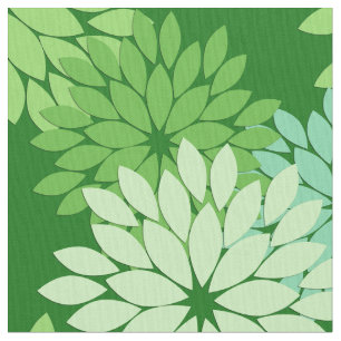 Modern Floral Kimono Print, Lime Green Stof