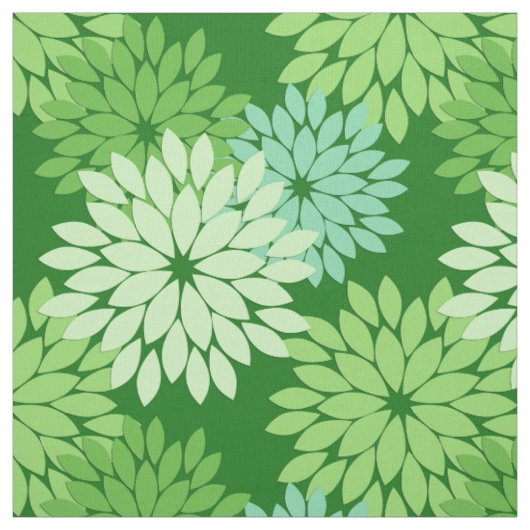 Modern Floral Kimono Print, Lime Green Stof (Swatch)