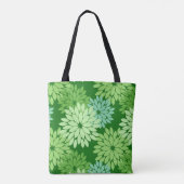 Modern Floral Kimono Print, Lime Green Tote Bag (Achterkant)