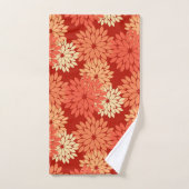Modern Floral Kimono Print, Mandarijns Oranje Bad Handdoek (Handdoek)