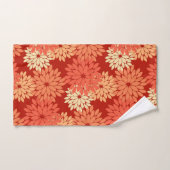 Modern Floral Kimono Print, Mandarijns Oranje Bad Handdoek (Handdoek)