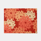 Modern Floral Kimono Print, Mandarijns Oranje Deurmat (Voorkant)