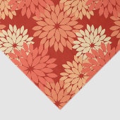 Modern Floral Kimono Print, Mandarijns Oranje Tissuepapier (Detail)