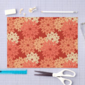 Modern Floral Kimono Print, Mandarijns Oranje Tissuepapier (Craft)