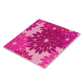 Modern Floral Kimono Print, Roze, Fuchsia and Wine Tegeltje (Zijkant)