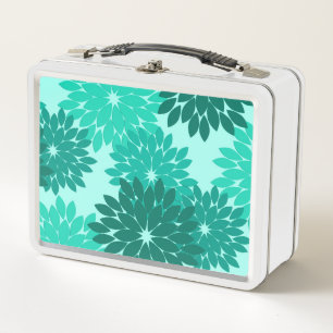 Modern Floral Kimono Print, Turquoise, Blauwgroen