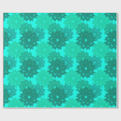 Modern Floral Kimono Print, Turquoise, Blauwgroen  Cadeaupapier (Vlak)