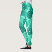Modern Floral Kimono Print, Turquoise, Blauwgroen  Leggings (Links)
