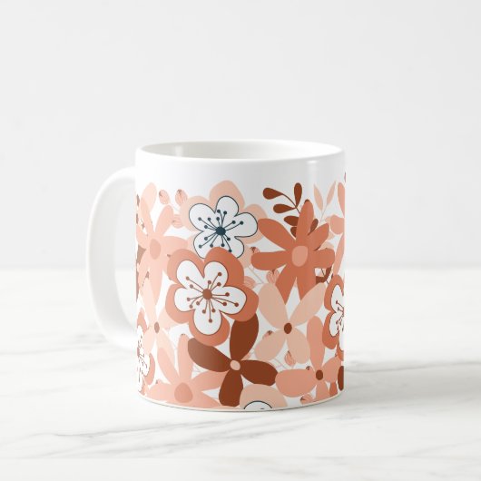 Modern Floral Koffiemok (Voorkant links)