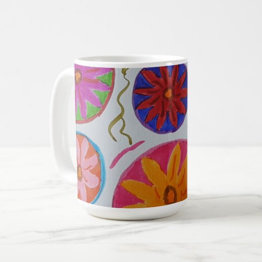 Modern Floral Koffiemok (Voorkant links)