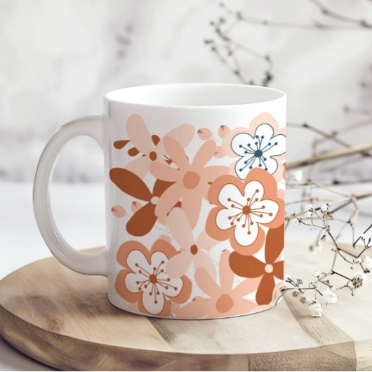 Modern Floral Koffiemok