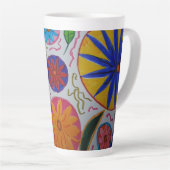 Modern Floral Latte Cup Mok (Rechterhoek)