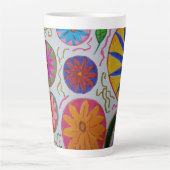 Modern Floral Latte Cup Mok (Voorkant)