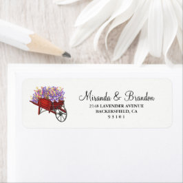 Modern Floral Lavender Weddenschap Label
