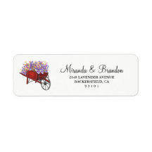 Modern Floral Lavender Weddenschap Label