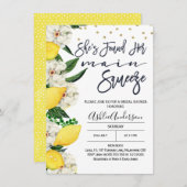 Modern Floral Lemon Main Squeeze Vrijgezellenfeest Kaart (Voorkant / Achterkant)