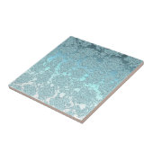 Modern Floral Light Blauwgroen Green Pattern Tegeltje (Zijkant)