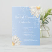 Modern Floral Light Blue Daisy Vrijgezellenfeest Kaart (Staand voorkant)