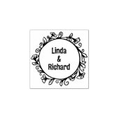 Modern Floral Lijst, bruiloft Rubberstempel (Afrduk)