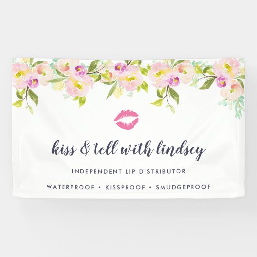 Modern Floral Lip Product Distributor Spandoek (Horizontaal)