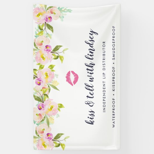 Modern Floral Lip Product Distributor Spandoek (Verticaal)