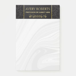 Modern Floral Luxury black gold damask Classy Post-it® Notes