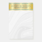 Modern Floral Luxury cyan gouddemask Classy Post-it® Notes (Voorkant)