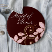 Modern Floral Maid of Honor Button (In situ)