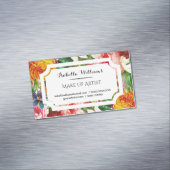 Modern Floral Makeup Artist Visitekaartje Magneet (Voorbeeld)