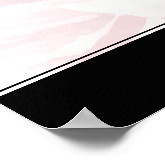 Modern Floral Makeup Script Black White Poster (Hoek)