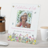 Modern Floral Memorial viering van het leven Reclamebord Met Voetstuk (Insitu)