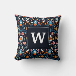 Modern Floral Mexicaans Folk Monogram | SIERKUSSEN