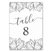 Modern Floral Minimal Black & White Wedding Kaart (Voorkant)