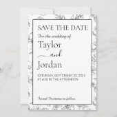 Modern Floral | Minimalist Botanical Wedding  Save The Date (Voorkant)