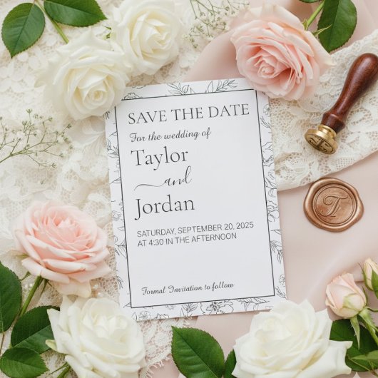 Modern Floral | Minimalist Botanical Wedding  Save The Date
