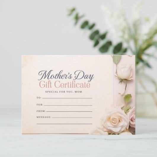 Modern Floral Moederdag Cadeaubon (Staand voorkant)