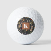Modern Floral Monogram Golfballen (Voorkant)
