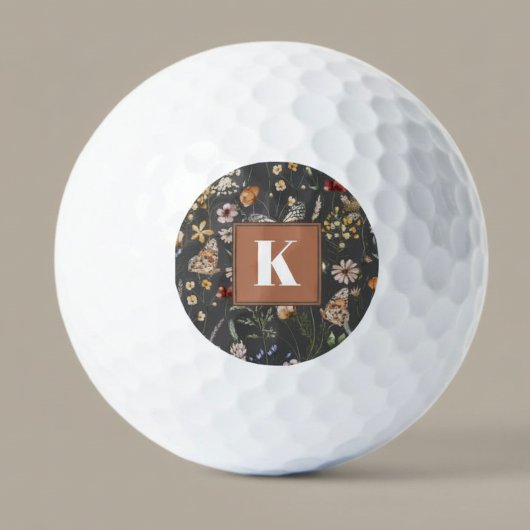 Modern Floral Monogram Golfballen
