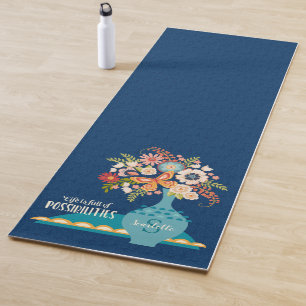 Modern Floral Monogram Yogamat
