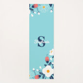 Modern Floral Monogram Yogamat (Voorkant)