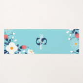 Modern Floral Monogram Yogamat (Voorkant (horizontaal))
