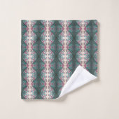 Modern Floral Monogrammed Bad Handdoek (Wasdoekje)