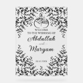 Modern Floral Moslim Islamitisch Bruiloft Welkom Acryl Bord (Voorkant)