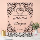 Modern Floral Moslim Islamitisch Bruiloft Welkom Acryl Bord (Huwelijk)